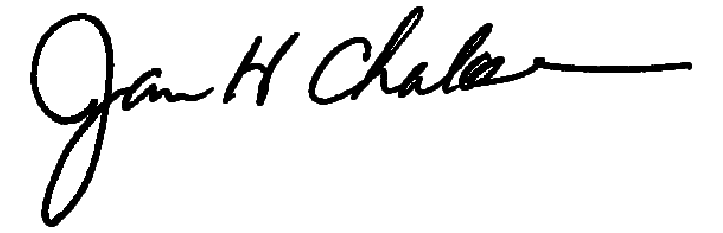 Jim Chakeres signature